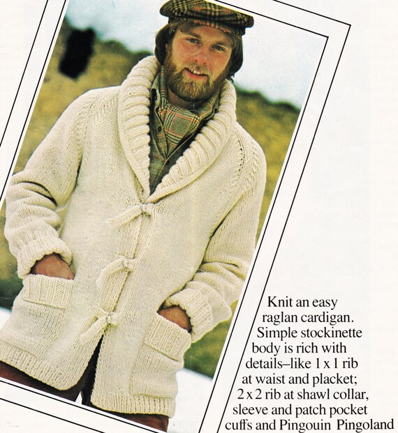 mens shawl collar cardigan knitting pattern