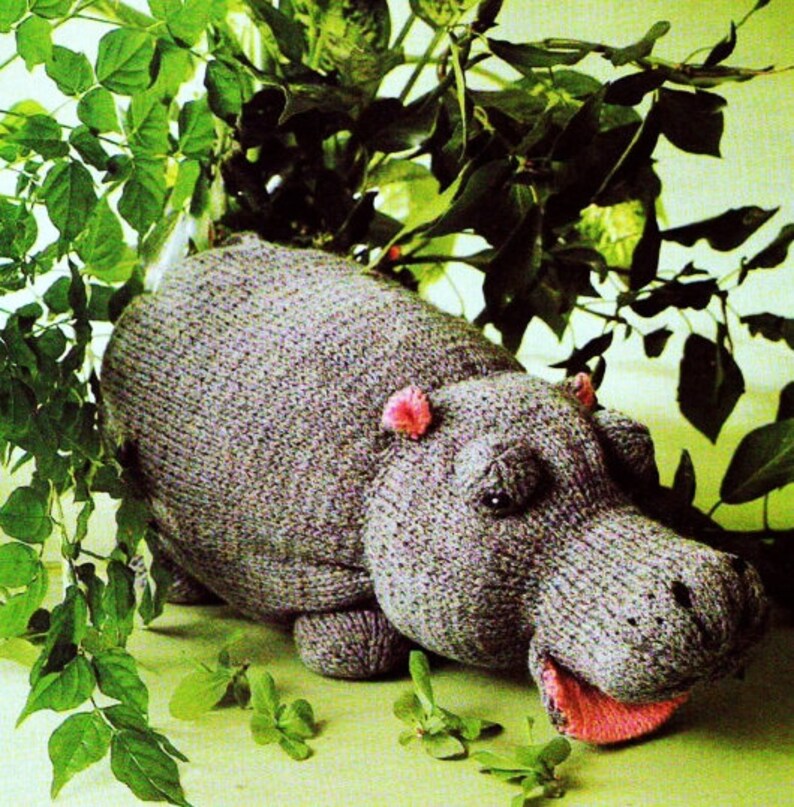 Toy KNITTING PATTERN Vintage Pattern Hippo Stuffed Animal - Etsy