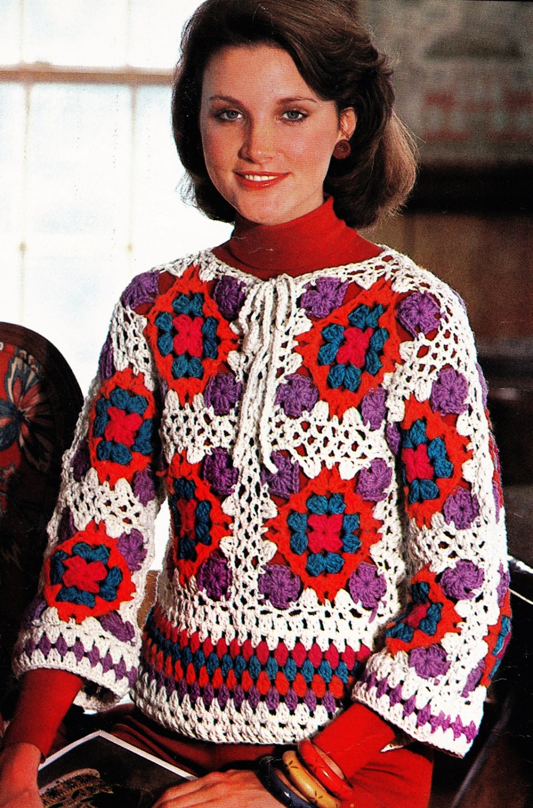 CROCHET PATTERN Granny Squares Pullover Sweater - Etsy