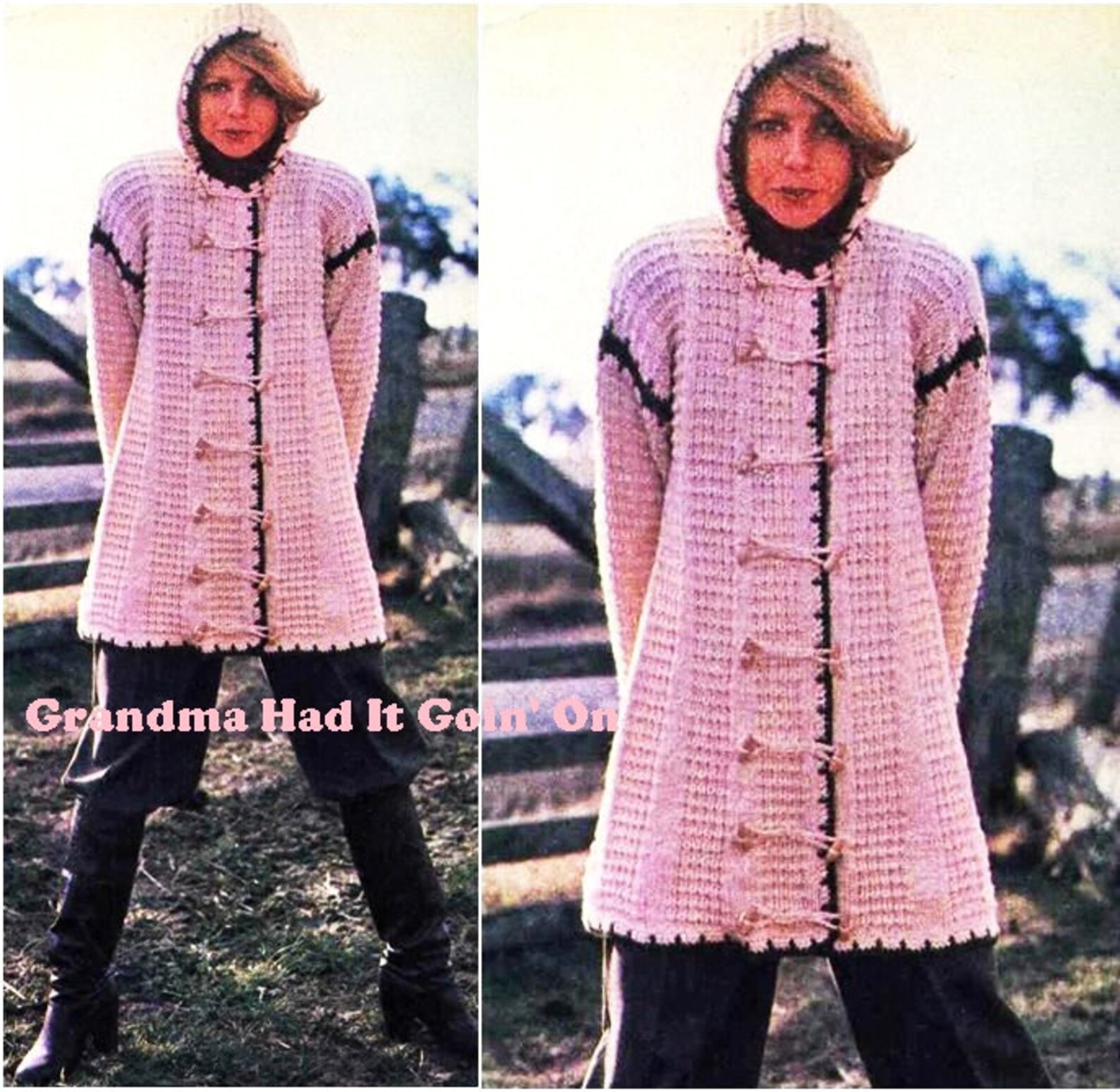 Women's Knitted Hooded Sweater Pattern Knitting Pattern Etsy
