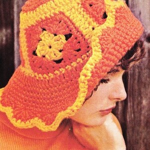 Vintage Crochet Pattern Floppy Sunhat Granny Squares Hat | Etsy