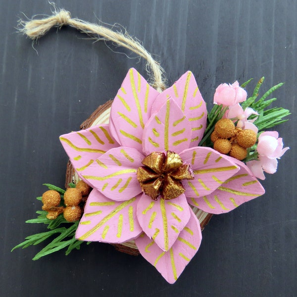Poinsettia Acrylic Ornament main image 1