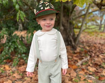 Little Boys Light Green Vintage Style Outfit, Toddler Boys Wedding Outfit, Baby Boys Easter Outfit, Ring Bearer Outfit, Suspender Shorts