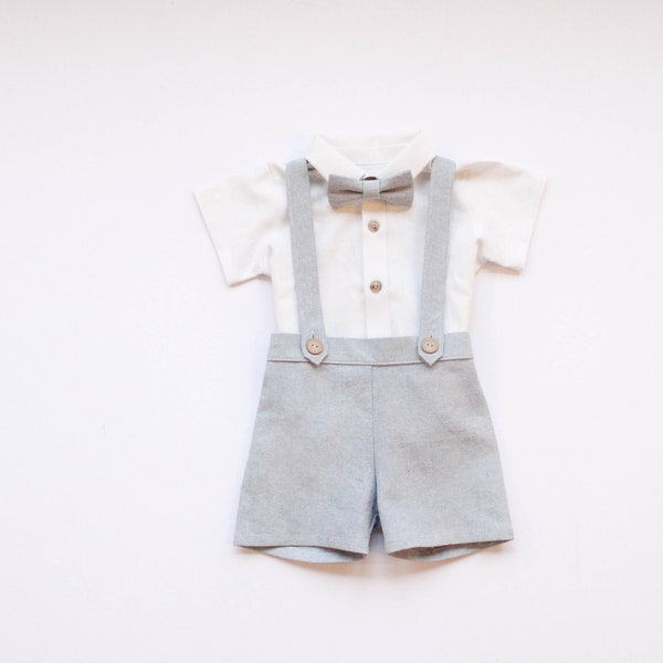 Little Boys Light Blue Vintage Style Outfit, Toddler Boys Wedding Outfit, Baby Boys Easter Outfit, Ring Bearer Outfit, Suspenders Bow Tie