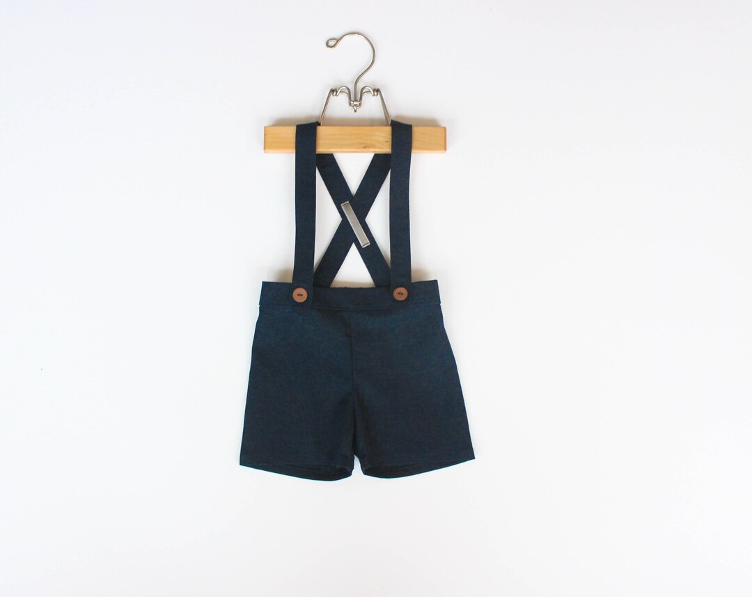 Vintage Style Toddler Boys Suspender Shorts, Little Boys Ring Bearer