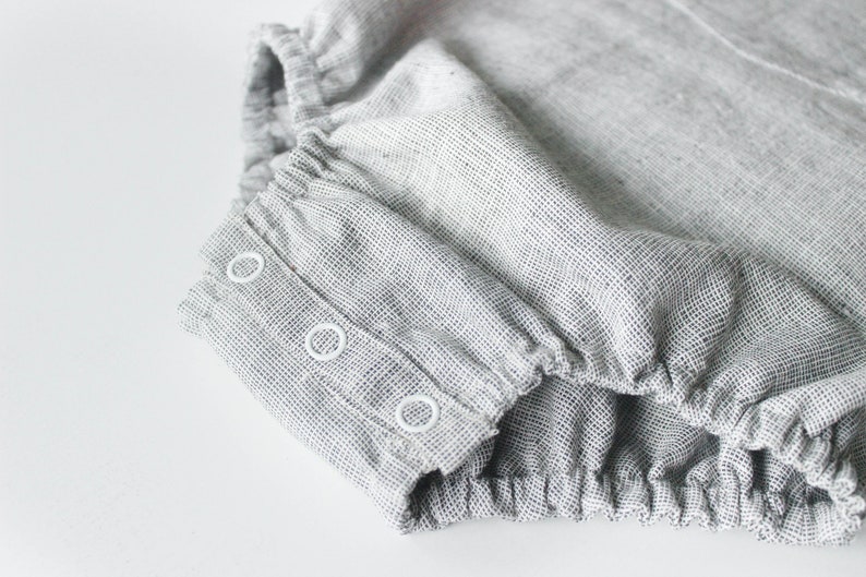 Gray Linen Baby Boys Romper Boys Vintage Style Romper Etsy