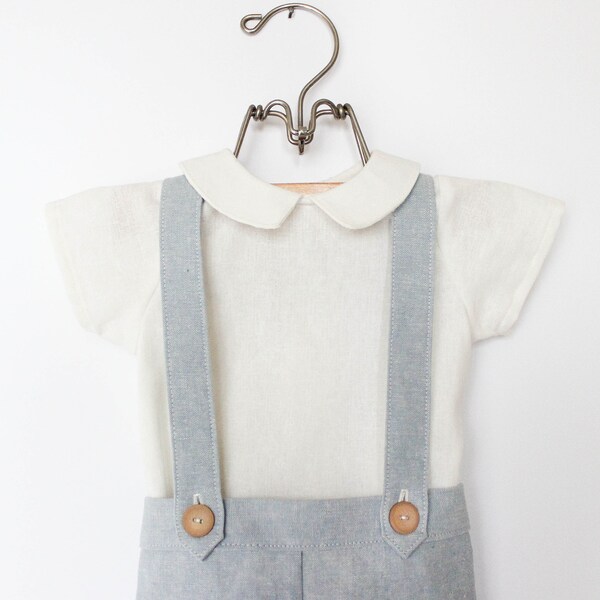 Toddlers Light Blue Knickers Outfit with Suspenders G827 main image 1