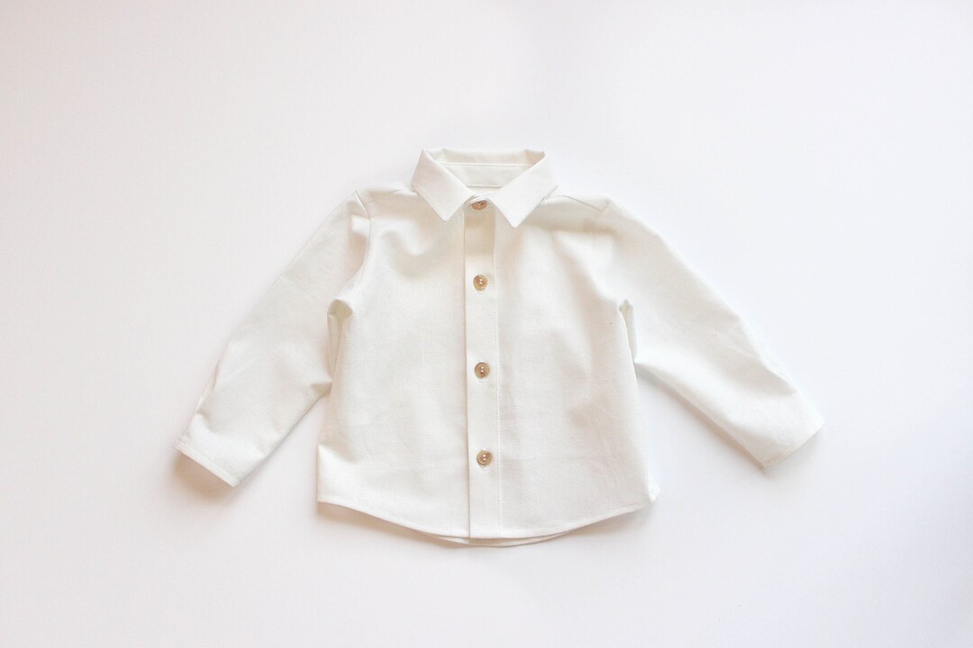 Little Boys White Oxford Shirt, Toddler Boys Button Down Shirt, Baby
