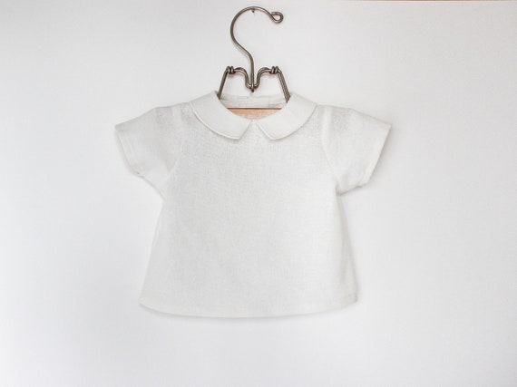 Little Boys off White Peter Pan Collared Shirt Toddler Boys Vintage Shirt Baby Boys Linen Dress Shirt Wedding Easter Ring Bearer Baptism Etsy