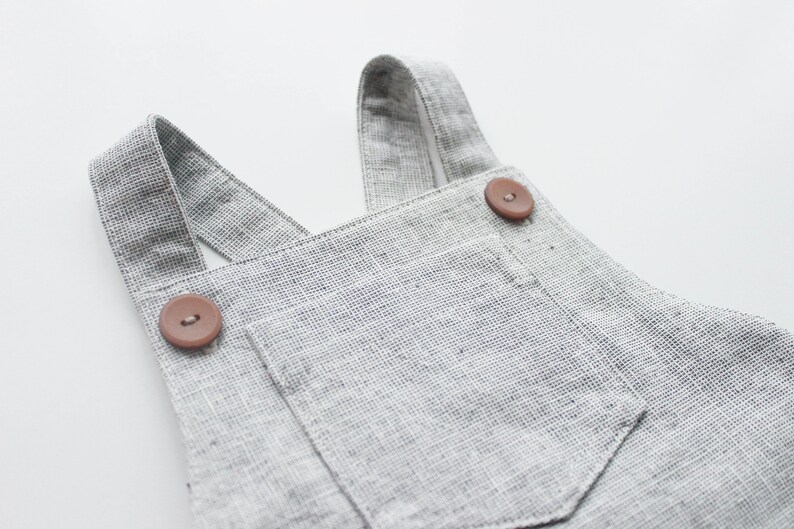 Gray Linen Baby Boys Romper Boys Vintage Style Romper Etsy