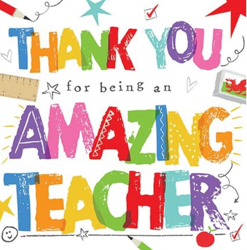 Thank You for Being an Amazing Teacher welsh Theme Etsy