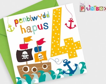 Penblwydd Hapus 4 'Feliz cumpleaños 4'