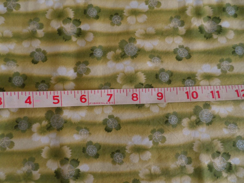 Quilting fabric Asian print Robert Kauffman Zen Garden D7697 olive green floral print half yard cut destash fabric remnant remnant