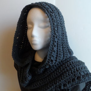 Hooded scarf CROCHET PATTERN, PDF download, scoodie pattern, scarf with hood, long winter scarf, easy crochet pattern, average adult size