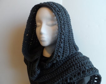 Hooded scarf CROCHET PATTERN, PDF download, scoodie pattern, scarf with hood, long winter scarf, easy crochet pattern, average adult size