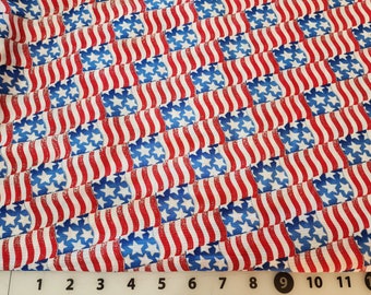 Patriotic Quilting fabric, stars and stripes, red, white, blue, sewing material, destash fabric yardage, BTY