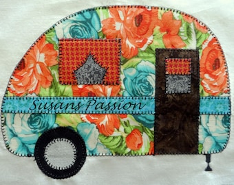 Vintage Camper Applique Pattern: Retro Travel Trailer (PDF Download)