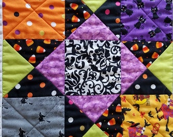 Halloween Patchwork Table Runner Quilted Table Topper Decor