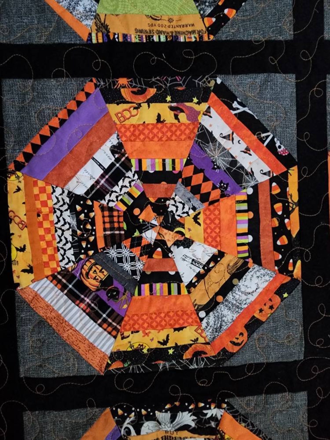 Halloween Spider Web Quilt: Strip Pieced Patchwork Throw, 61x75 - Etsy
