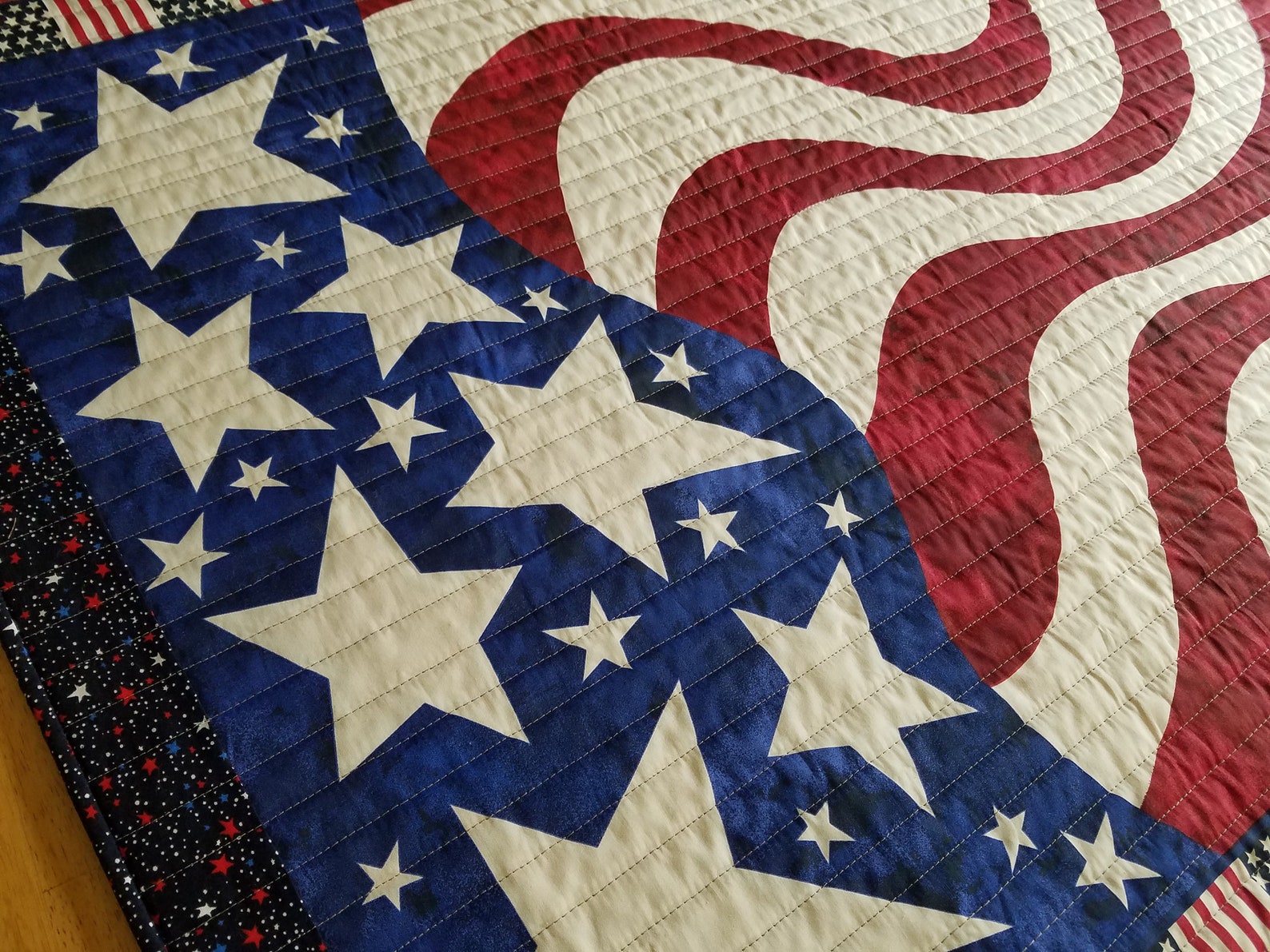 American flag wall hanging quilted patriotic wall quilt waving Etsy