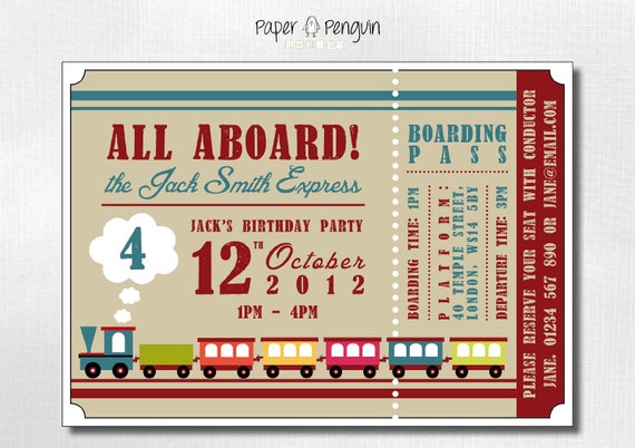 Train Invitations For Kids Birthdays 10