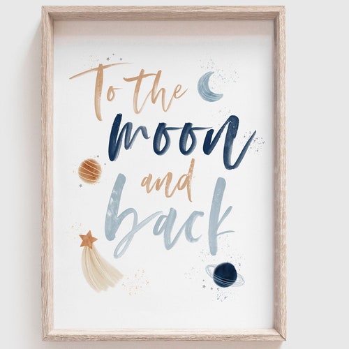 To the Moon and Back Kids Room Wooden Wall Quote - Etsy