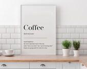 Coffee Definition Print, Kitchen Prints, Home Prints, Kitchen Wall Decor, Kitchen Signs, Coffee Print, Coffee Art, Coffee Poster, Coffee