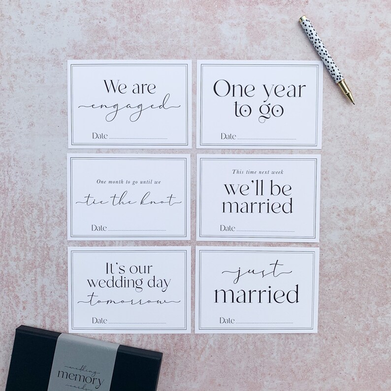 Wedding Milestone Cards Engagement Gift Wedding Keepsake Etsy