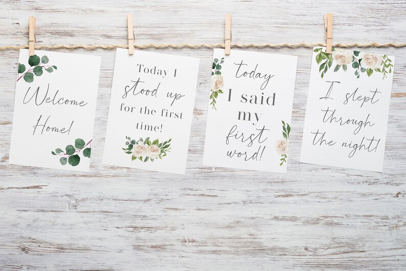 New Baby Gift Baby Pregnancy Baby Memories Baby Announcement 24 Milestones Unisex Baby Milestone Cards 12 Cards Baby Shower Gift