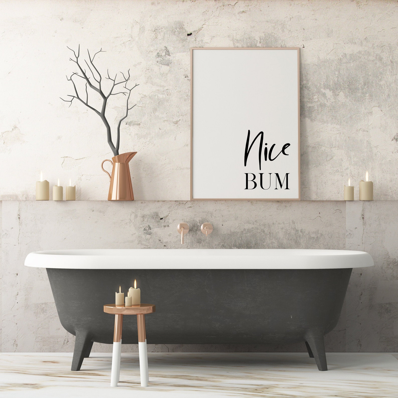 Nice Bum Bathroom Print Home Prints Home Decor Bathroom - Etsy UK