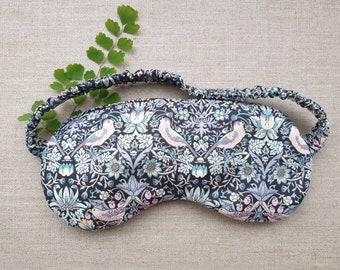 Liberty Print Weighted Eye Mask: Strawberry Thief Cotton, Lavender Scent