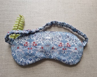 Weighted Eye Mask, Strawberry Theif Tana Lawn, Heat or Cool, Lavender, 100% Cotton