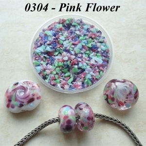 0304 Pink Flower - Glass Frit Blend - K1 - COE 92-96 (can be used on glass with COE 90 till 104) - 25 gr - Sra