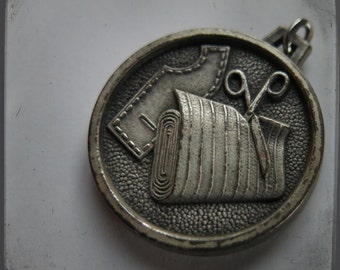 Vintage French Pendant with haberdashery tools - Couture Jewelry pendant from France for assemblage repurposed projects