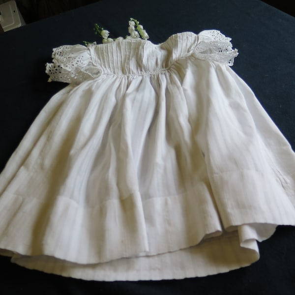 Lovely Dress for a Pretty and Dapper Princess.  Period 1900.  Cotton embroidery  anglaise .Vintage France Handmade.
