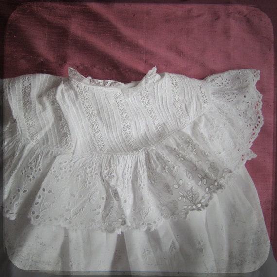 Antique Victorian French Christening Cape Embroid… - image 5