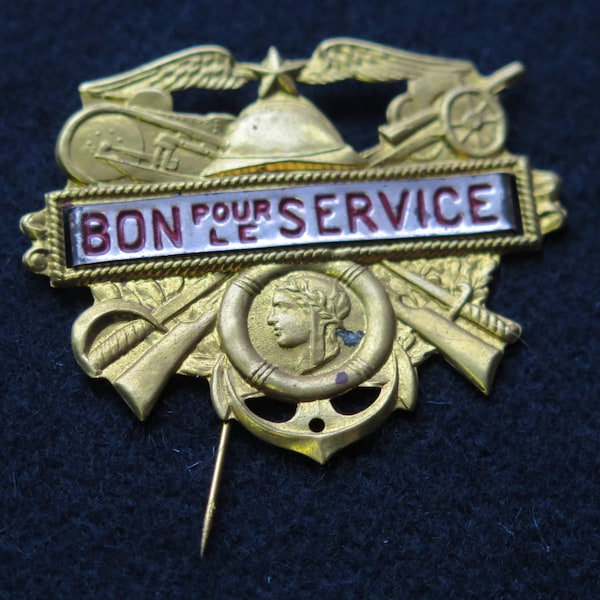 Two Epinglettes Of Distinguished Conscrit - Pins Badges - antique jewelry France - Bon Pour Le Service jewel from France