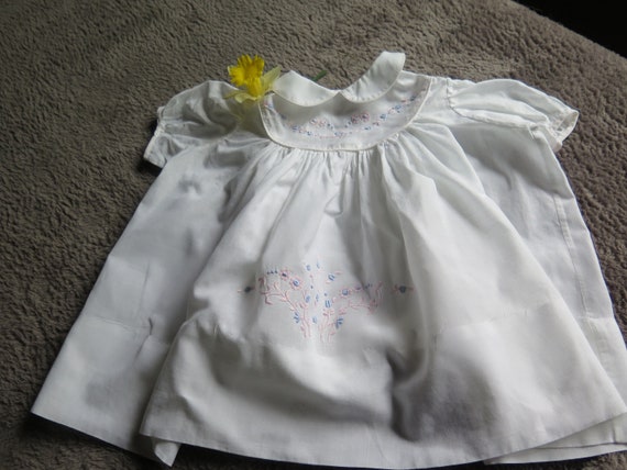 adorable baby dress, delicately embroidered, . fl… - image 1