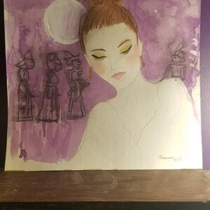 Disegno a tecnica mista Acquerello e pastello su carta