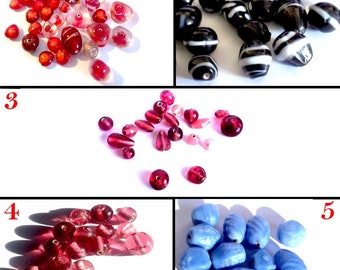 7 modèles à choisir !! 20 perles en verre filé au chalumeau 5 à 18mm selon les coloris