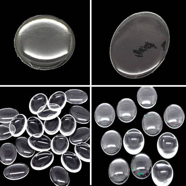 10 Cabochons ronds ou ovales, résine ou verre, tailles à choisir de 12 à 40mm