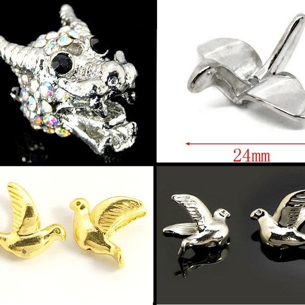 5 Modèles à choisir ! Lots de Perles métal "animaux" - Dragons, oiseaux, ours .. A vous de choisir Top Qualité