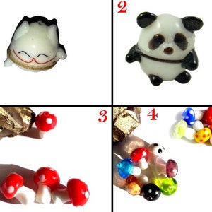 7 !!! modelli Da 2 a 10 perline di vetro filate con una fiamma ossidrica, gatti, cuori ...