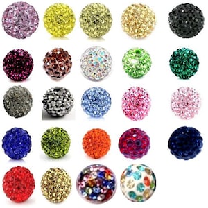 5 or 10 discos rhinestones, colors and size to choose from - 10mm 12mm 14mm crystal for Shamballa