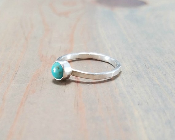 turquoise copper ring December birthstone jewelry wire wrapped turquoise jewelry gift for sagittarius women- US size 5 14 copper ring