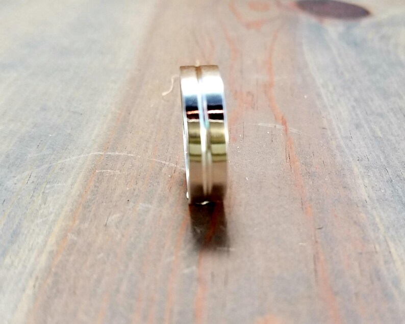Unisex Thumb Ring US Size 10 Contemporary Solid Sterling Silver Ring with Center Groove Inexpensive Wedding Band 6mm Wide Chunky Ring