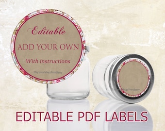 editable labels craft paper tags labels for mason jars etsy