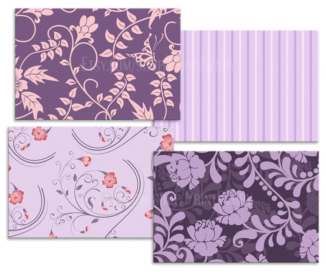 printable envelope template purple floral envelopes 4x6 etsy