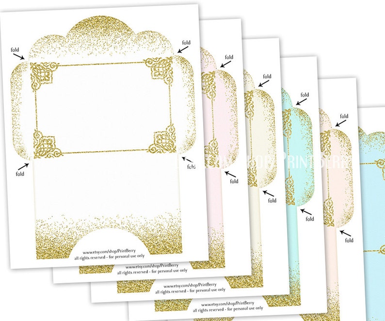 printable envelope template gold glitter envelopes 4x6 etsy