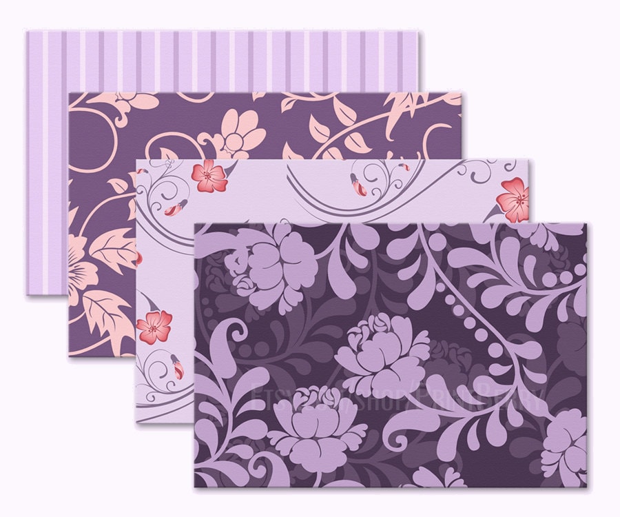 printable envelope template purple floral envelopes 4x6 etsy canada